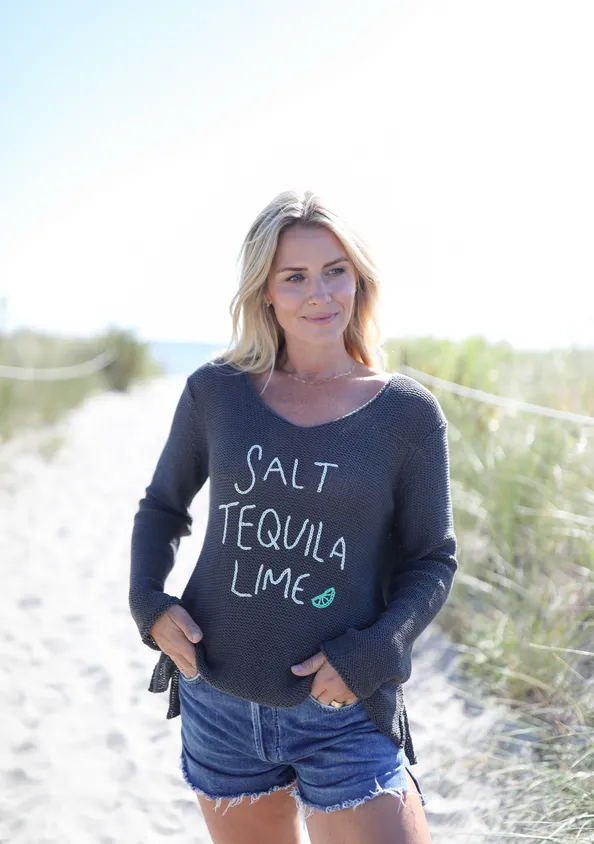 Salt/Tequila/Lime Vneck Sweater
