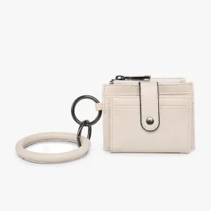 Sammie Mini Snap Wallet / Card Holder with Ring - Burnt Coral or Bone