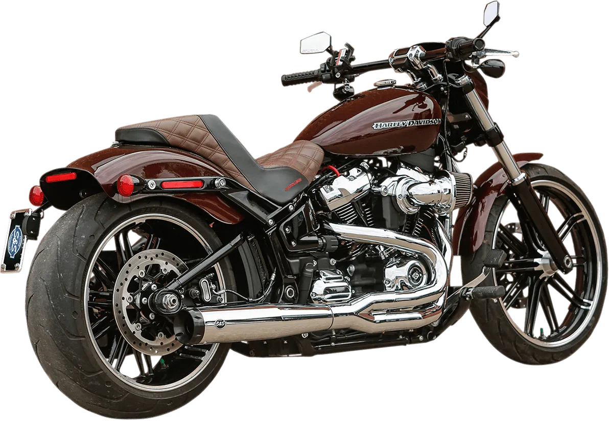S&S Cycle 550-0858 Superstreet Race 2-Into-1 Exhaust Systems - Chrome with Black End Cap