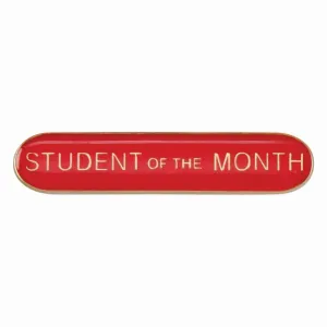 Scholar Bar Badge Student Of Month Red 40mm