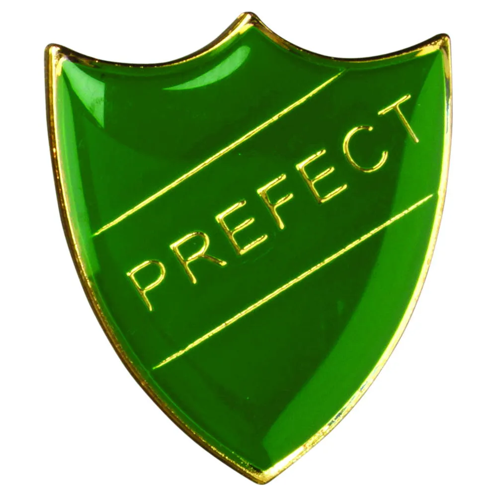 School Shield Badge (Prefect) - Green 1.25in