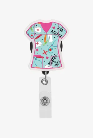Scrub Top Acrylic Badge Reel