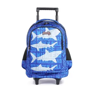 Seastig Whale Blue Rolling Backpack 18in Double Handle Backpack