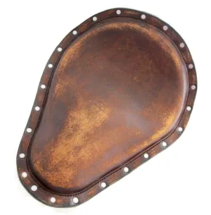 Seat Chopper Bobber Harley Sportster Brown Distressed Leather Stainless Rivets