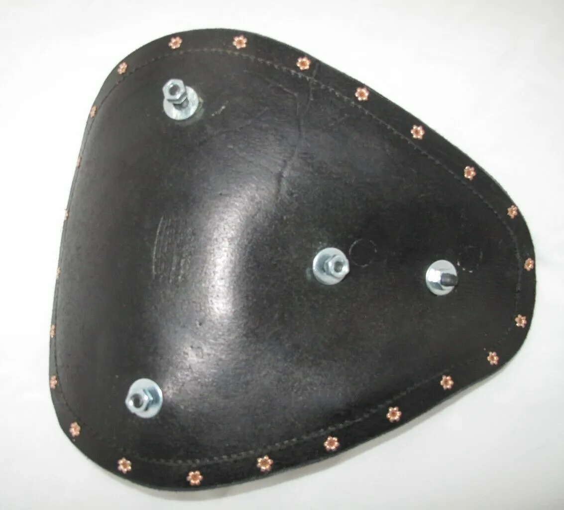 Seat Chopper Bobber Harley Sportster Brown Distressed Leather Stainless Rivets