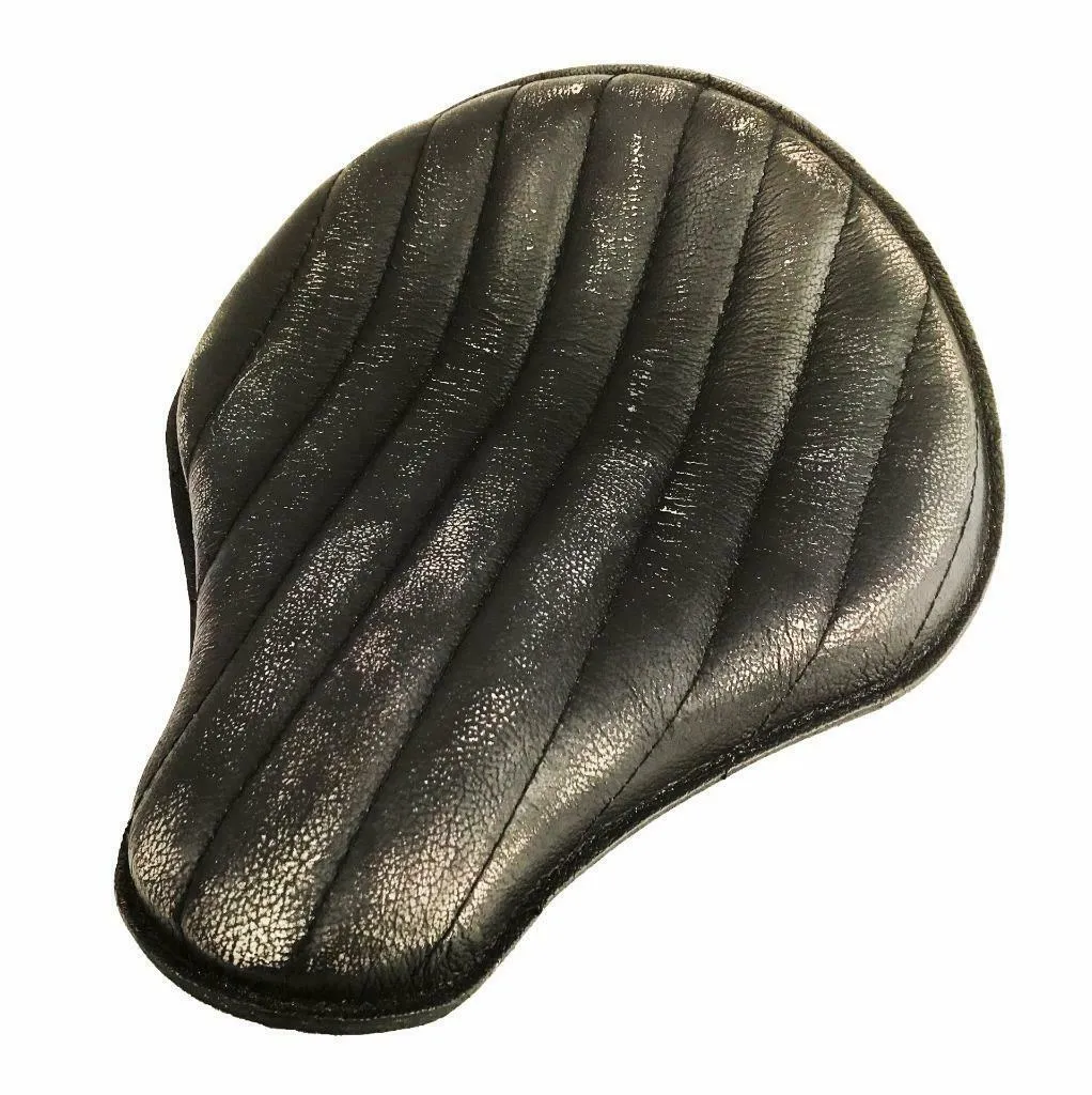 Seat Chopper Harley Sportster Bobber Yamah 12x13" Black Distres Tuck Roll Brown