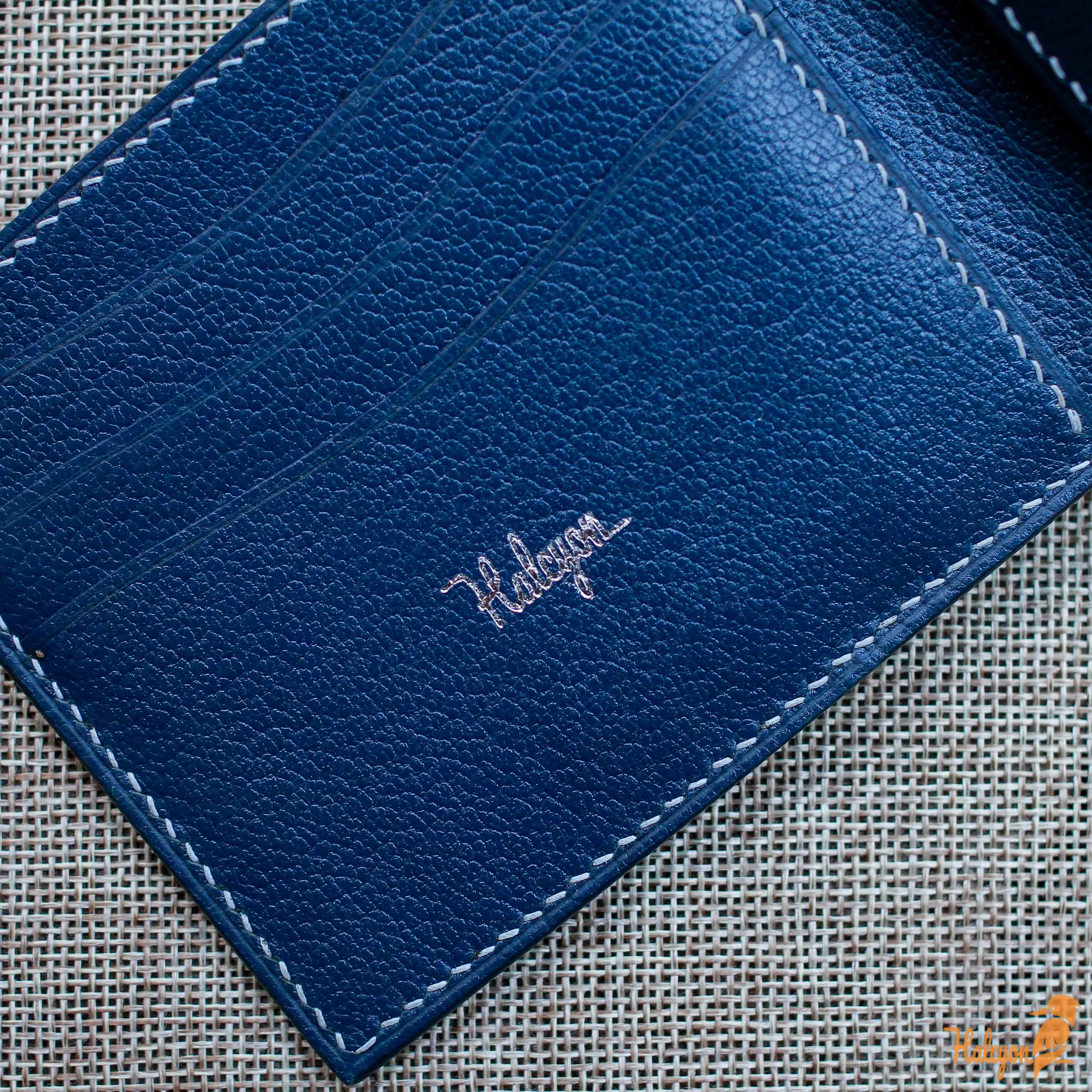 Shark leather bifold wallet mens