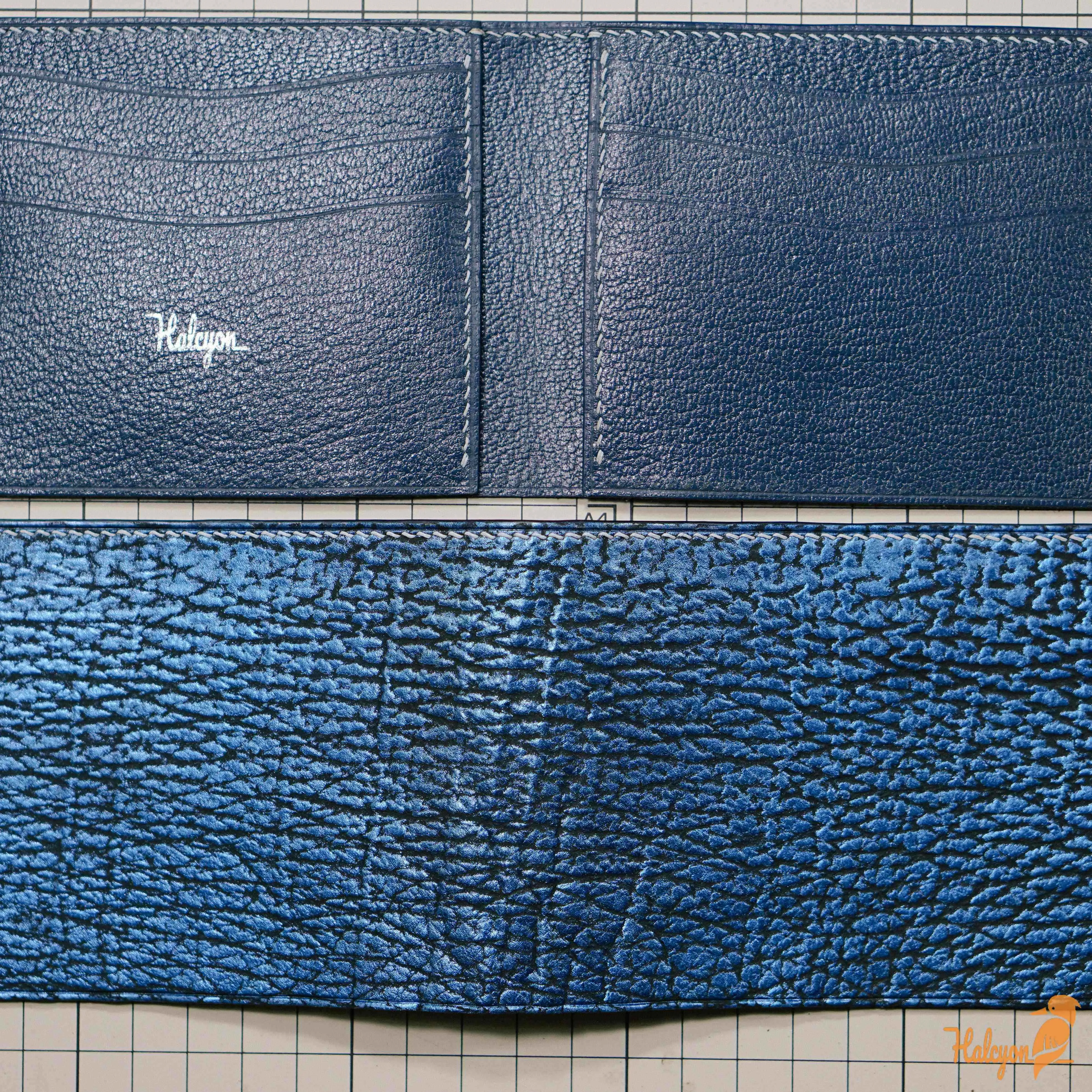 Shark leather bifold wallet mens