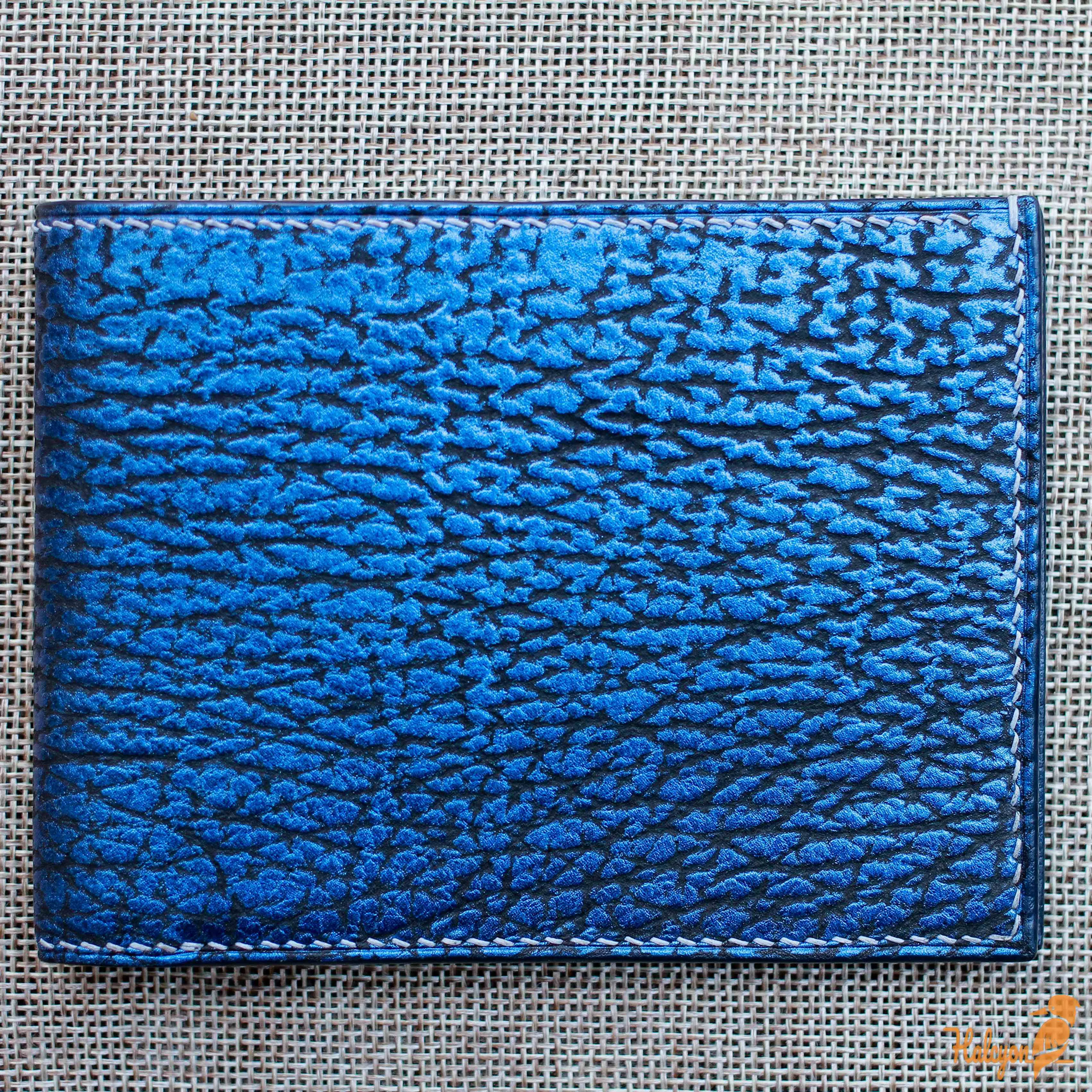Shark leather bifold wallet mens