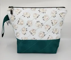 Sheep on Teal - Project Bag - Medium