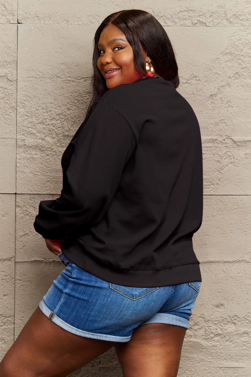 Simply Love Full Size MERRY AND BRIGHT Graphic Sweatshirt (3 Colors)
