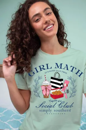 Simply Southern Girl Math T-Shirt for Women in Blue | SS-GIRLMATH-CHINCHILLA