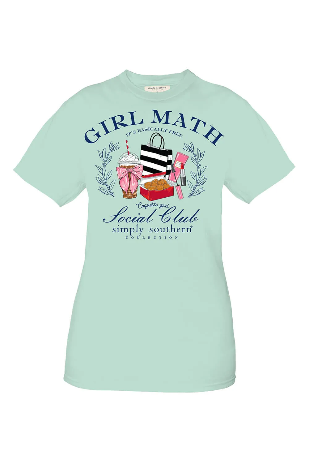 Simply Southern Plus Size Girl Math T-Shirt for Women in Blue | EXT-SS-GIRLMATH-CHINCHILLA