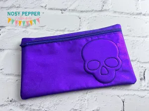 Skull Embossed ITH Bag embroidery design (5 sizes available) DIGITAL DOWNLOAD