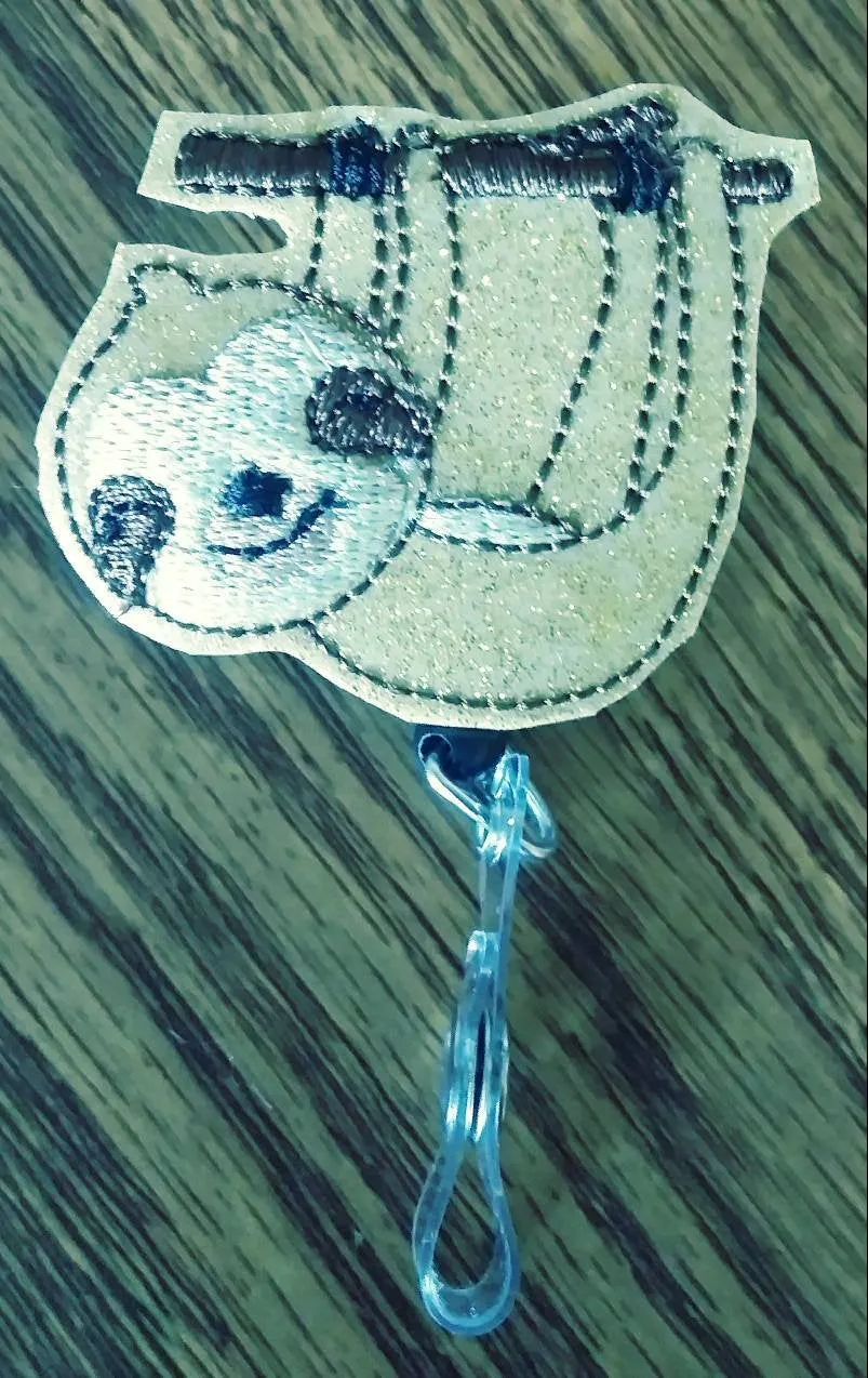 Sloth Badge Reel - Retractable ID Badge Holder - name badge holder - retractable reel - cute badge reel - animal badge reel - badge clip