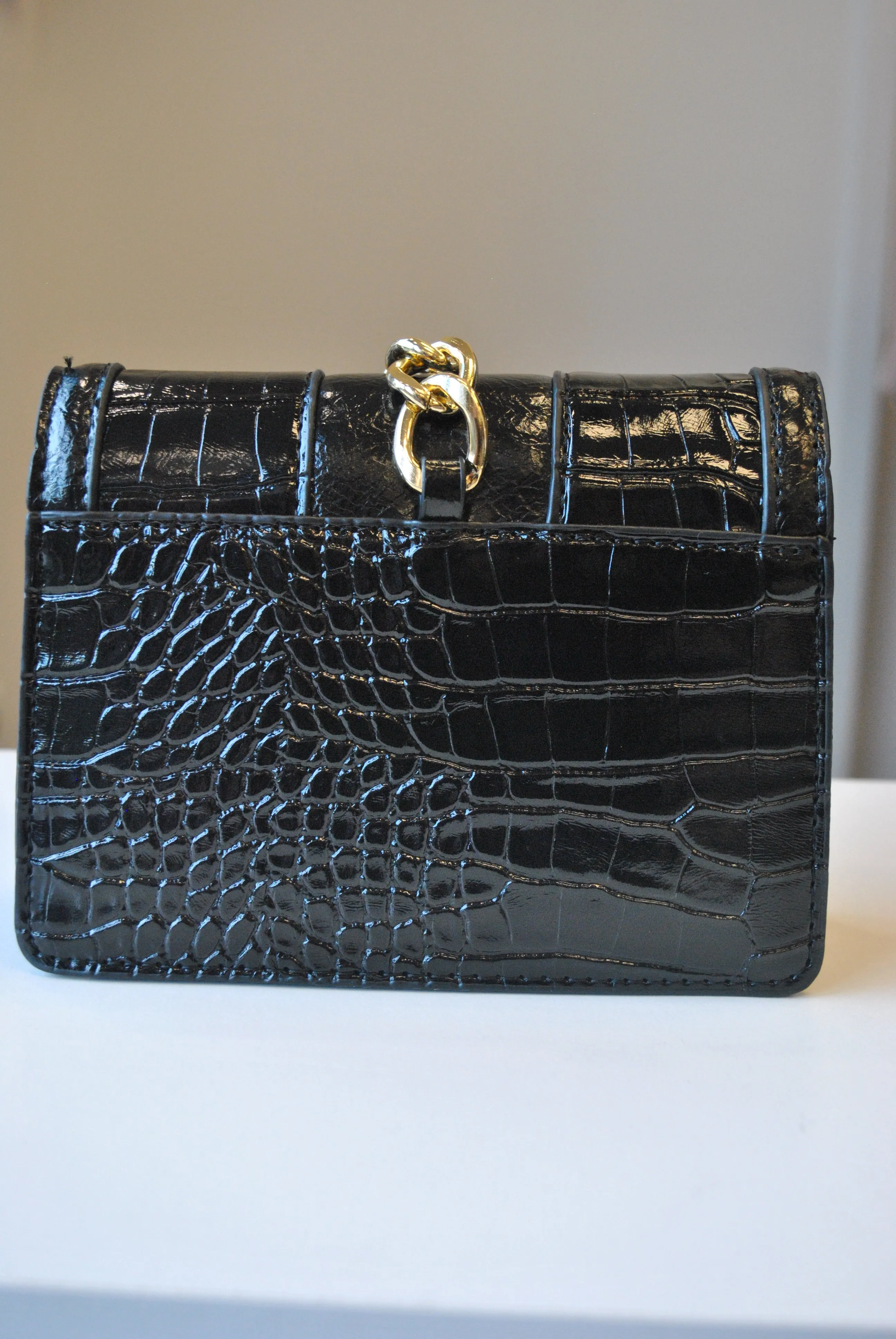 SMALL BACK CROSSBODY BAG WITH GOLD CHAIN