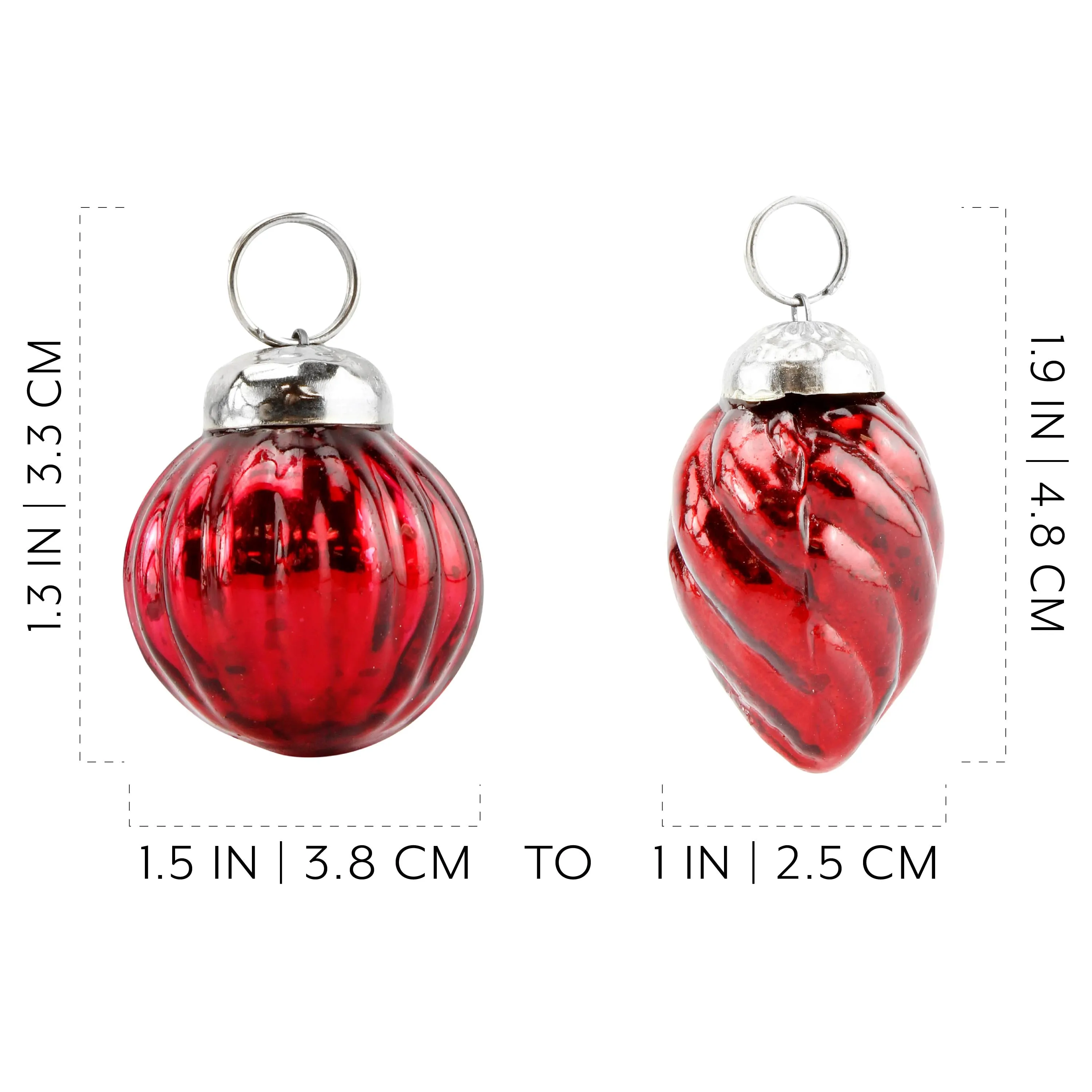 Small Glass Finial Ornaments (Set of 12)