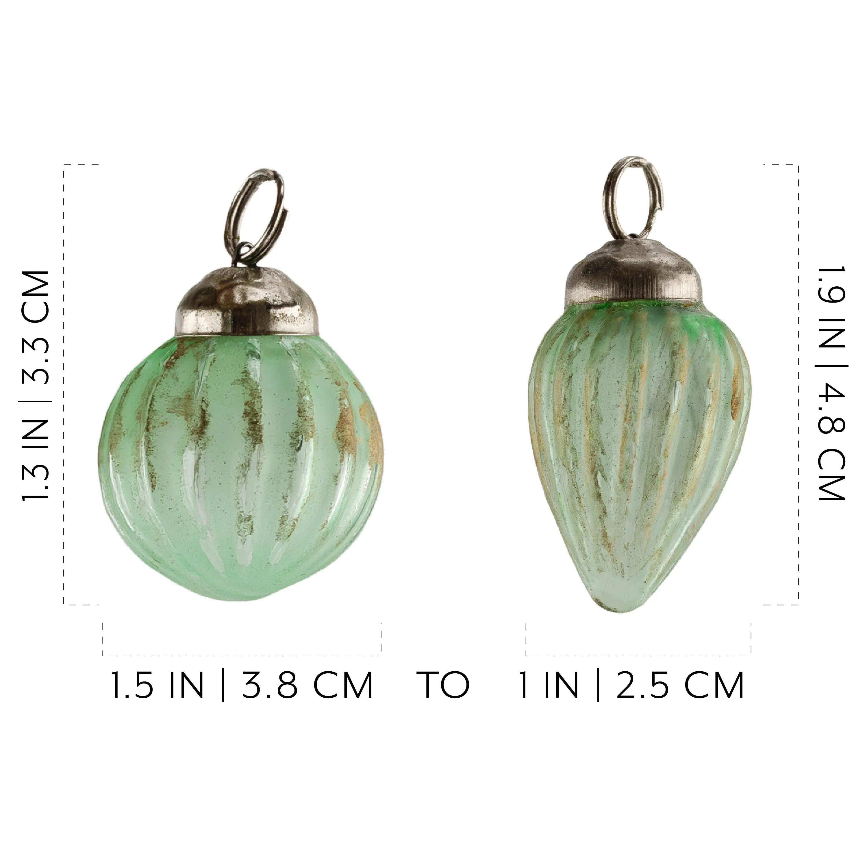 Small Glass Finial Ornaments (Set of 12)