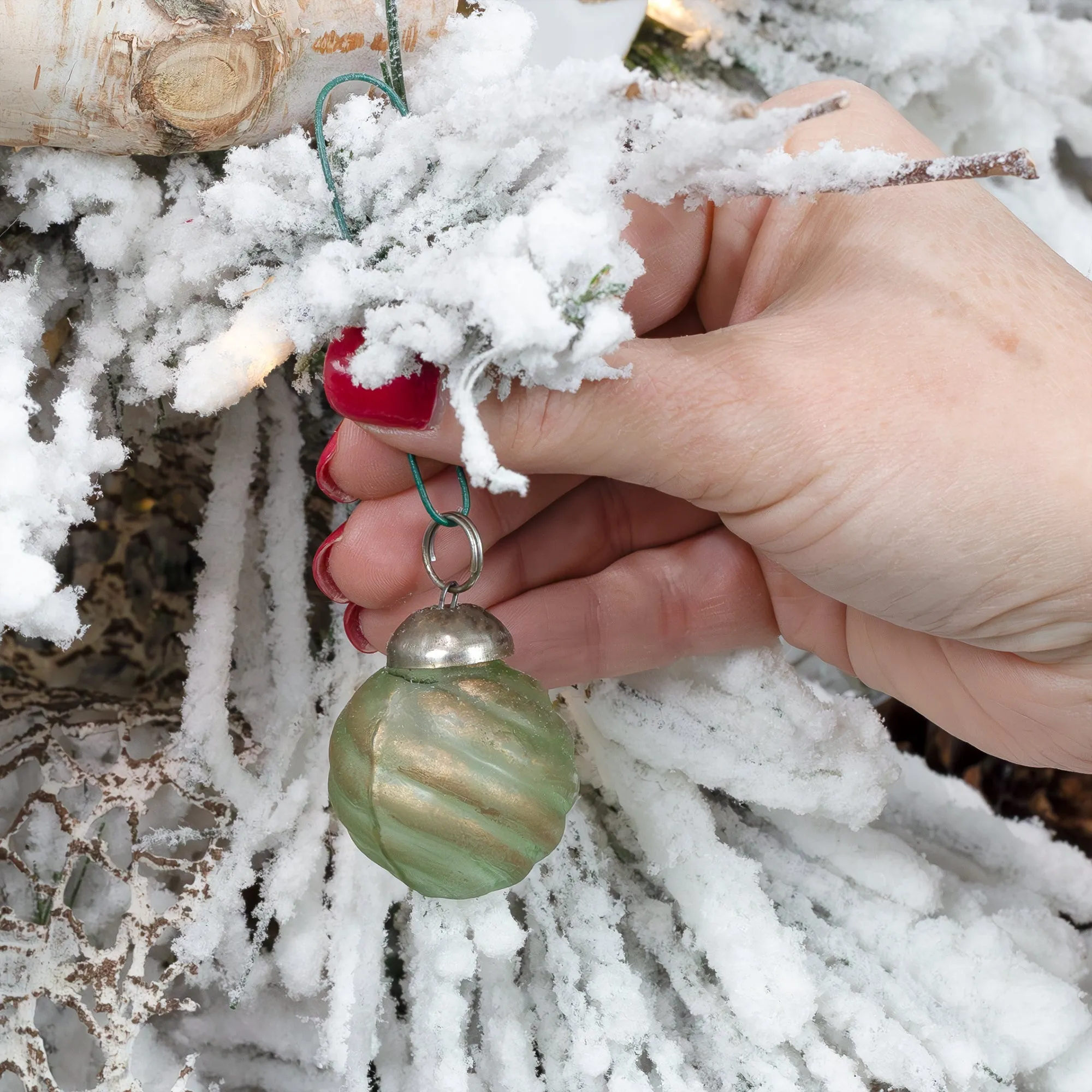 Small Glass Finial Ornaments (Set of 12)
