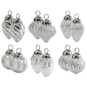 Small Glass Finial Ornaments (Set of 12)