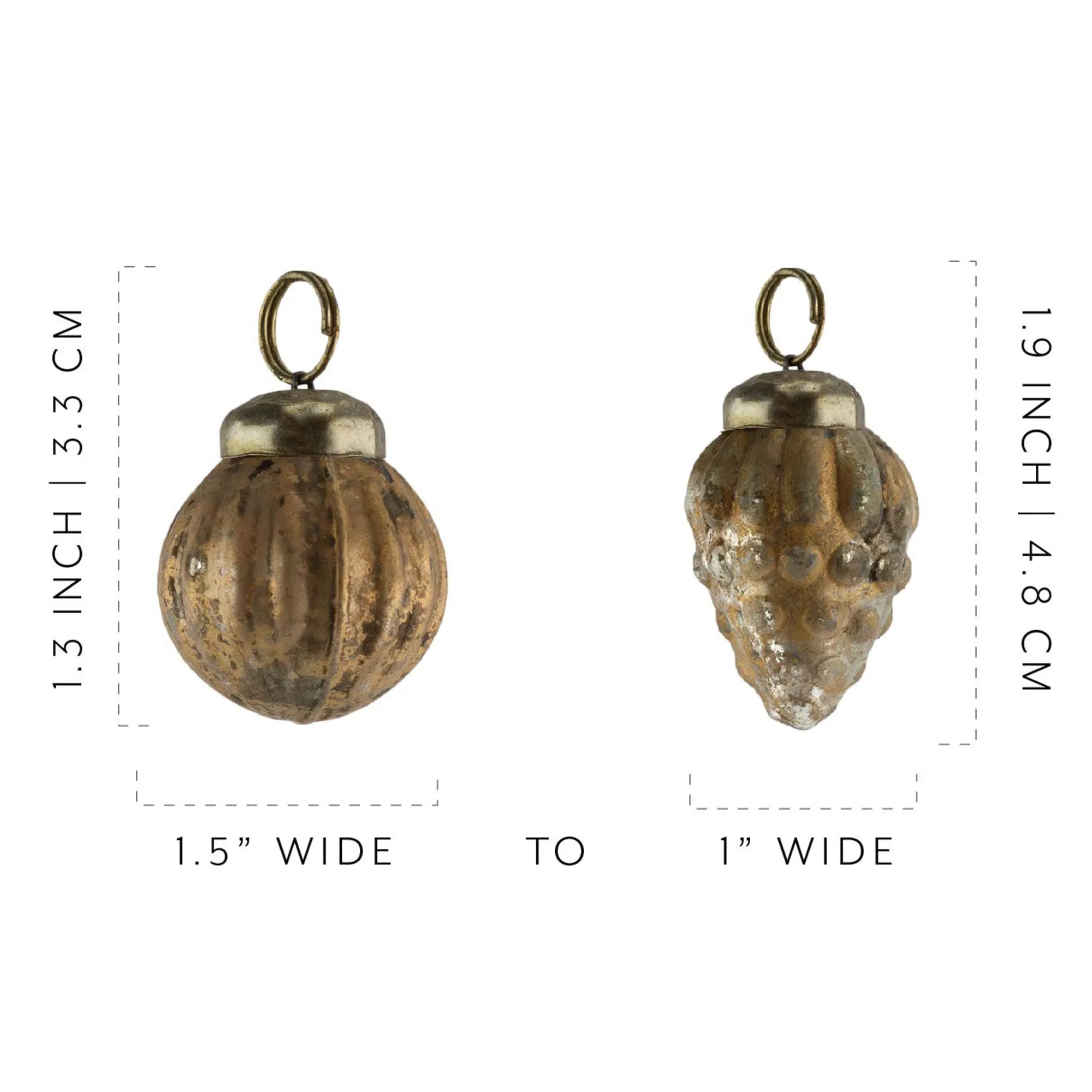 Small Glass Finial Ornaments (Set of 12)