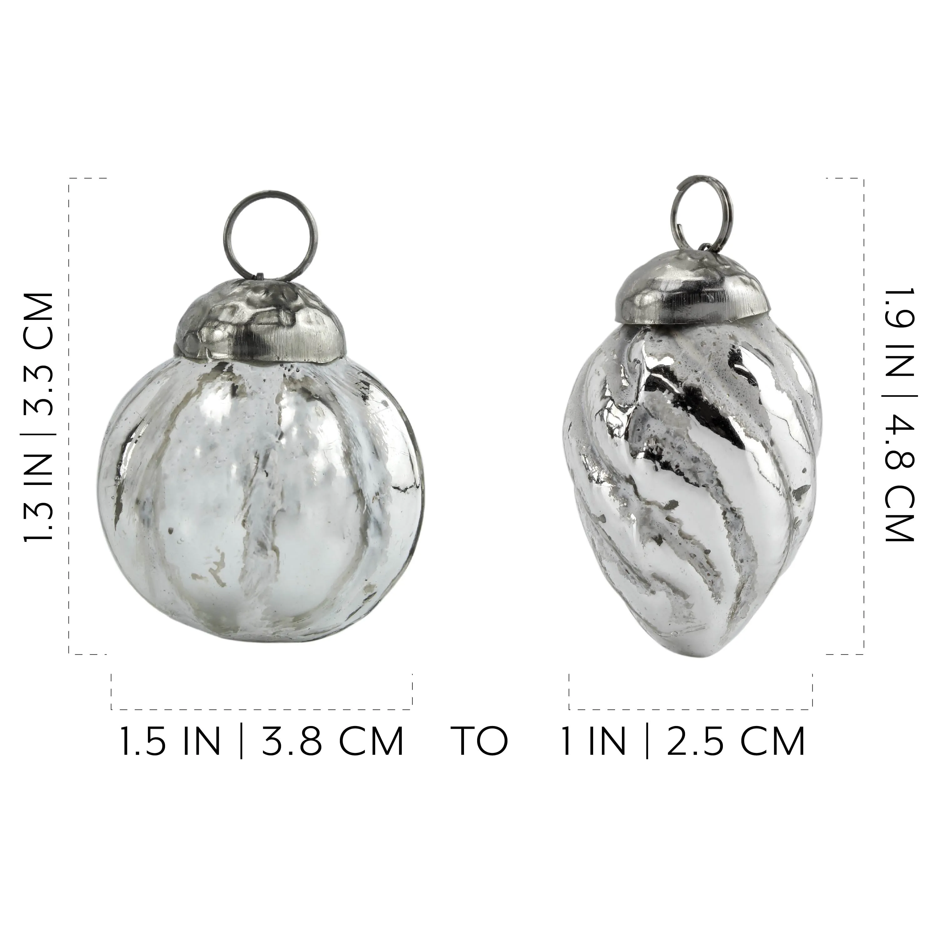 Small Glass Finial Ornaments (Set of 12)