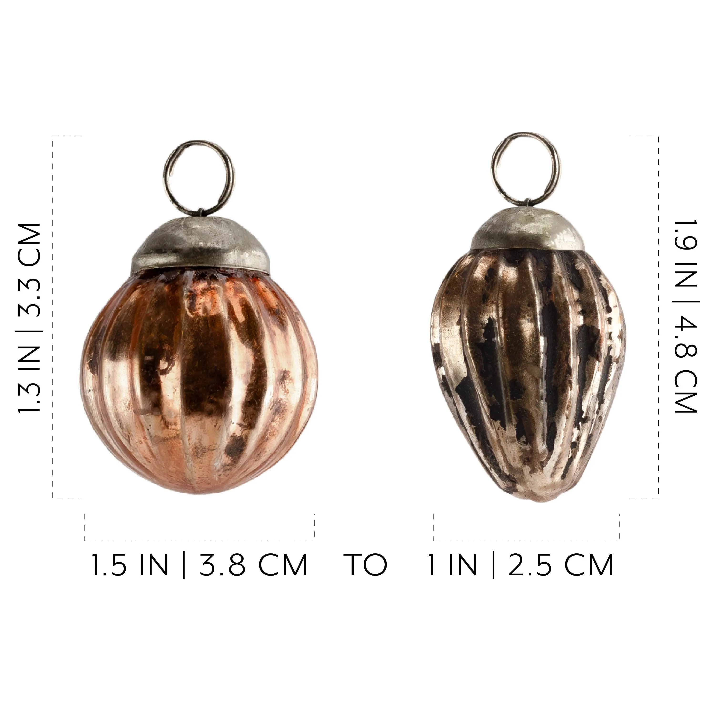 Small Glass Finial Ornaments (Set of 12)