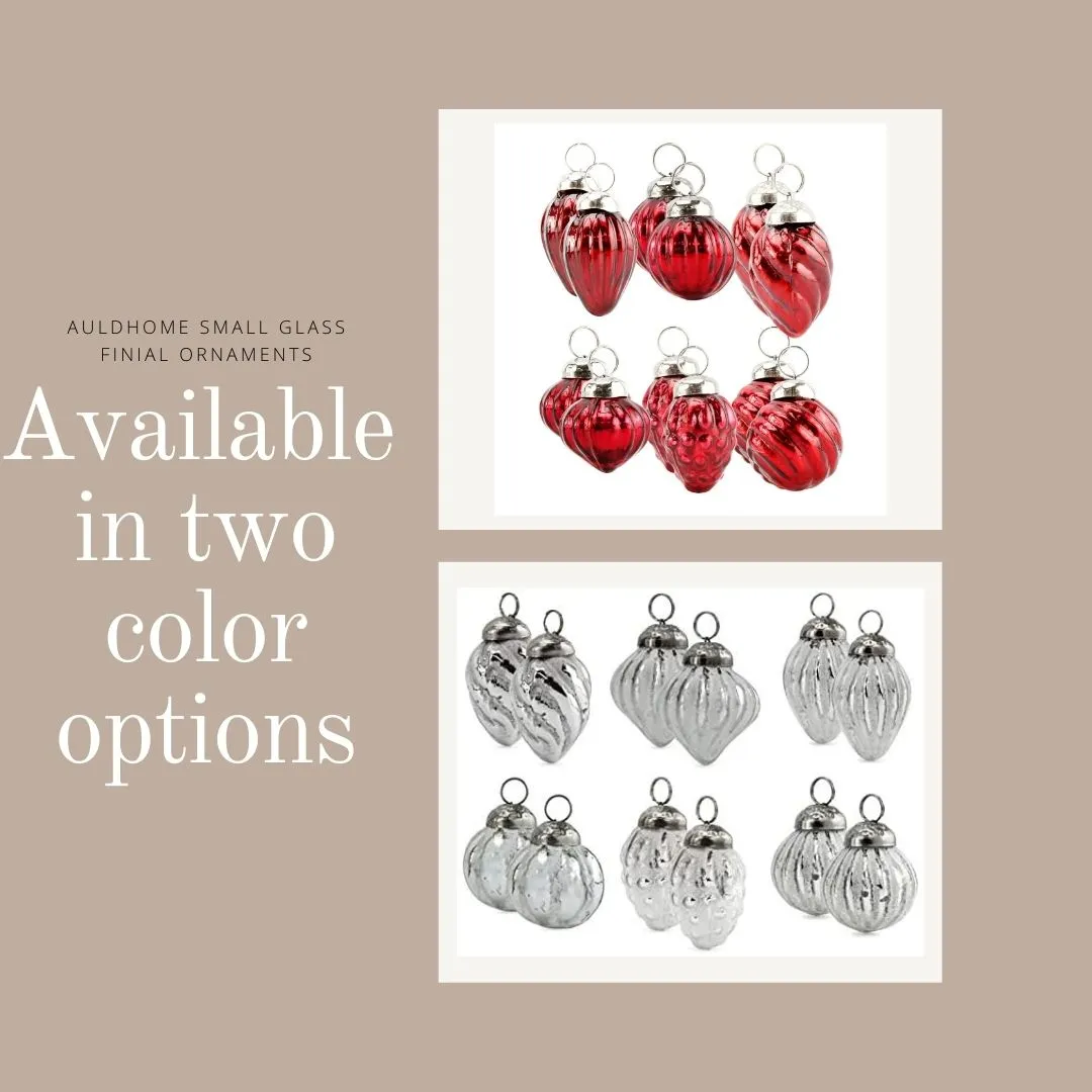 Small Glass Finial Ornaments (Set of 12)