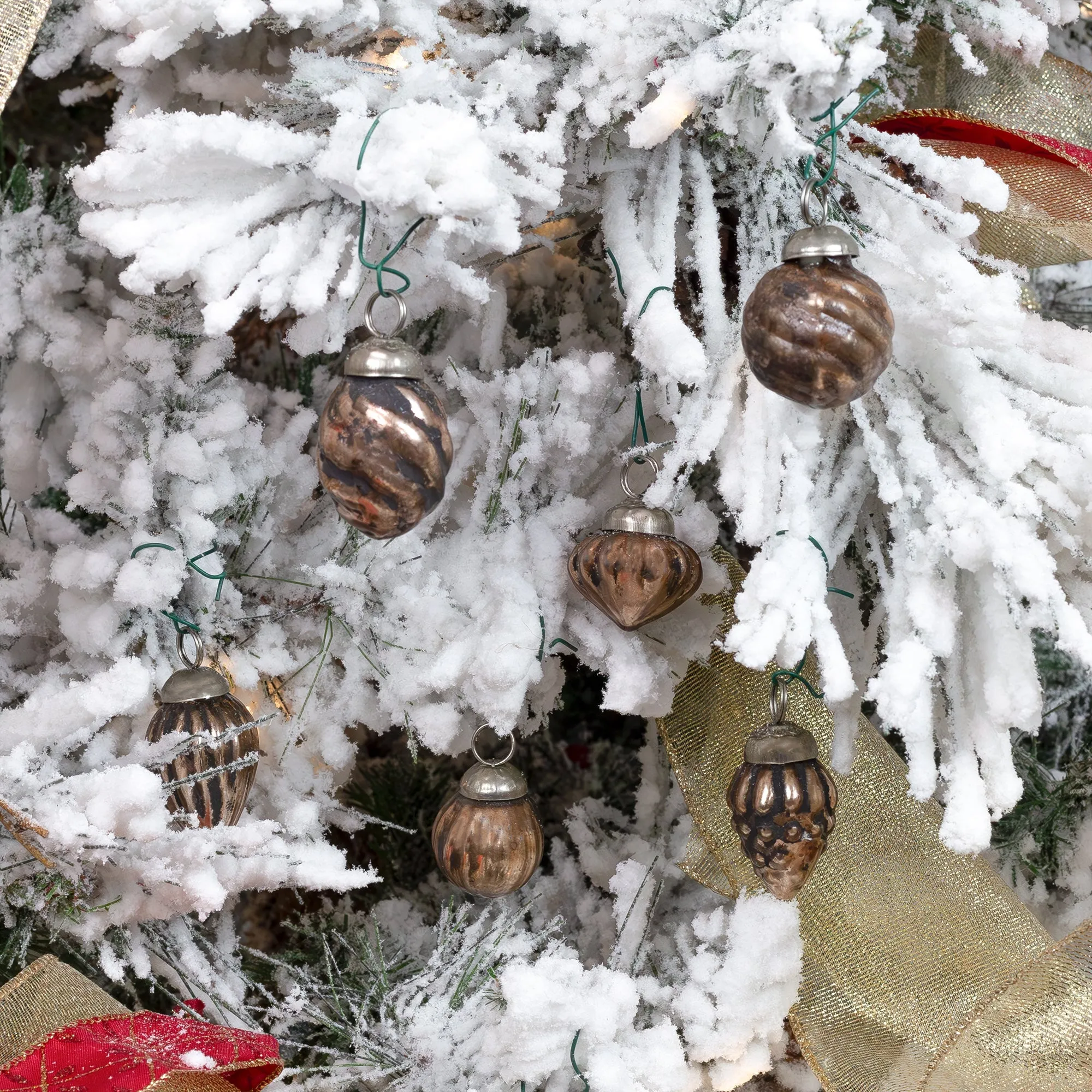 Small Glass Finial Ornaments (Set of 12)