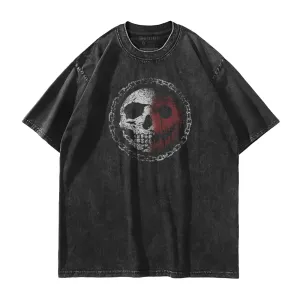 Smiley Skull Washed T-Shirt