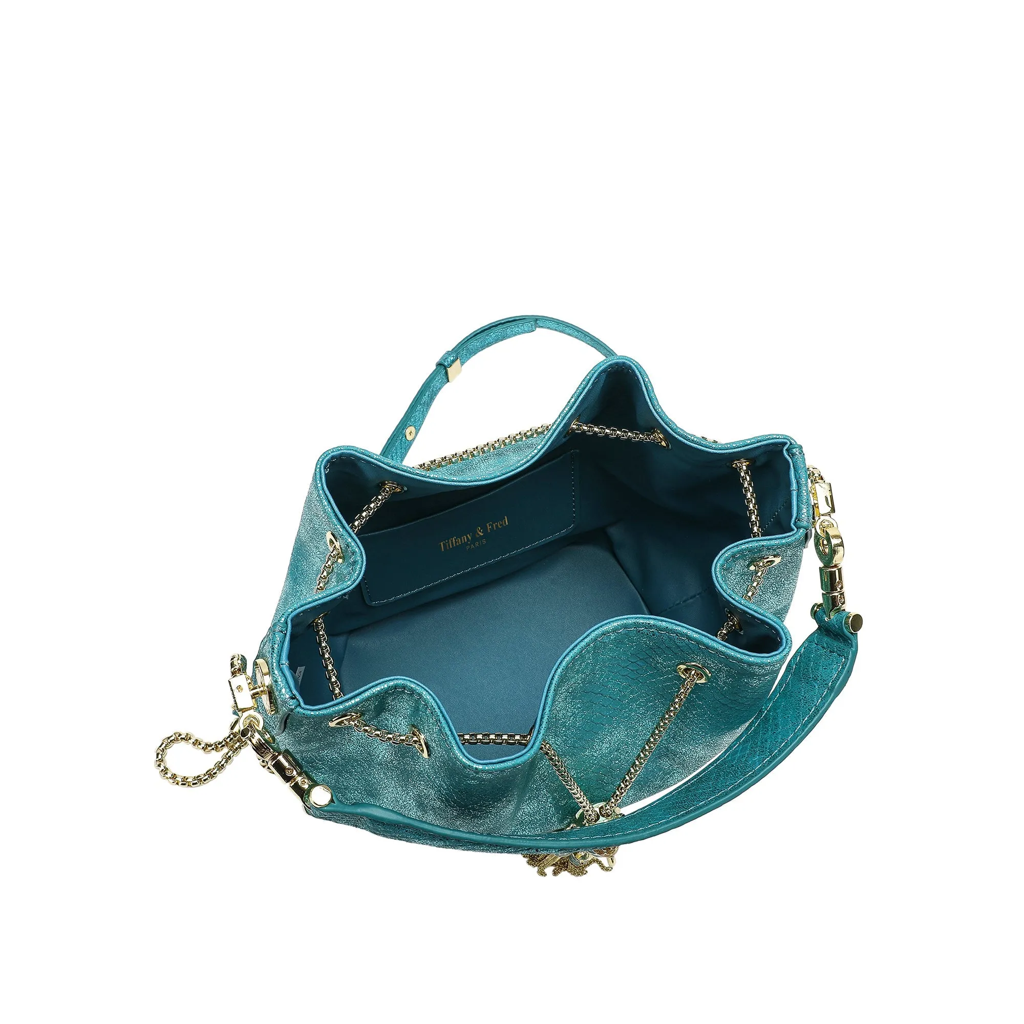 Snake Pattern Leather Drawstring/ Shoulder Bag