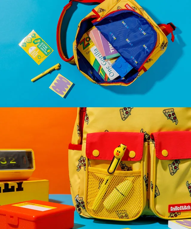 SNILLO STITCH Kids Backpack Pizza  - Yellow