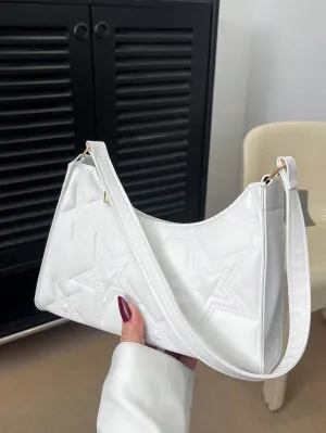 Solid Color & Minimalist & Luxe Style Pentagram Design Shoulder Bag