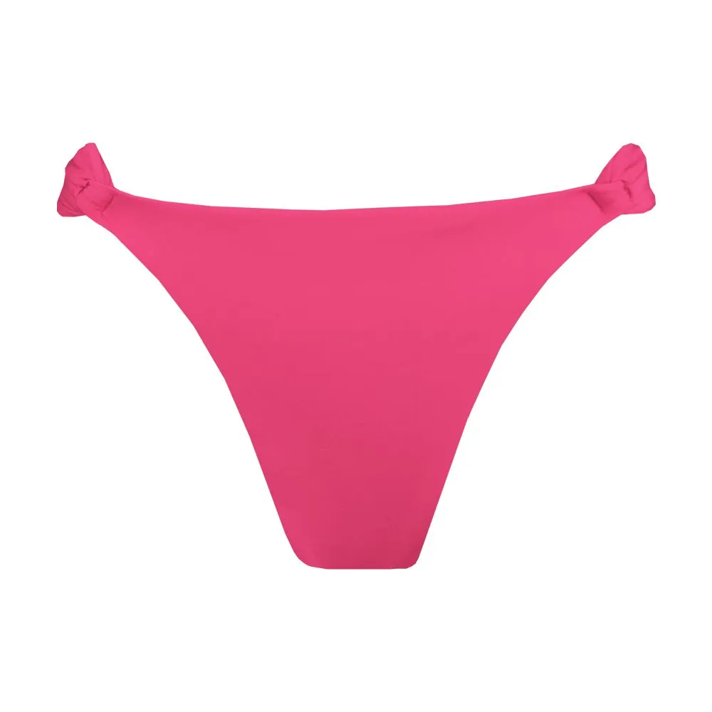 Solid New Pink Brazilian Classic Side Scrunch Bikini Bottom