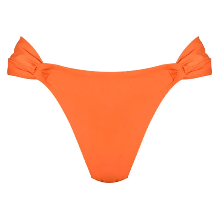 Solid Orange Brazilian Classic Side Scrunch Bikini Bottom