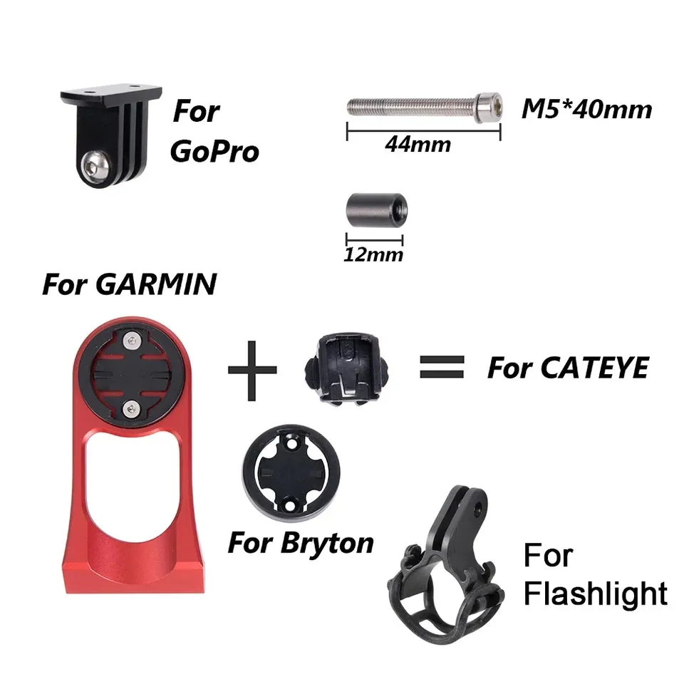 Speedometer Extension Holder For Garmin Bryton Cateye GoPro Mount Computer Camera Bracket