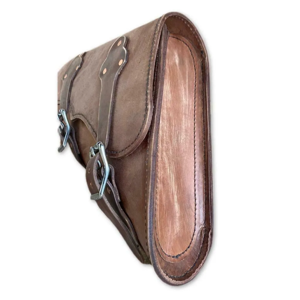 Sportster Saddle Bag Harley 2004-2022 Brown Dist Leather Chopper Made In USA MRC