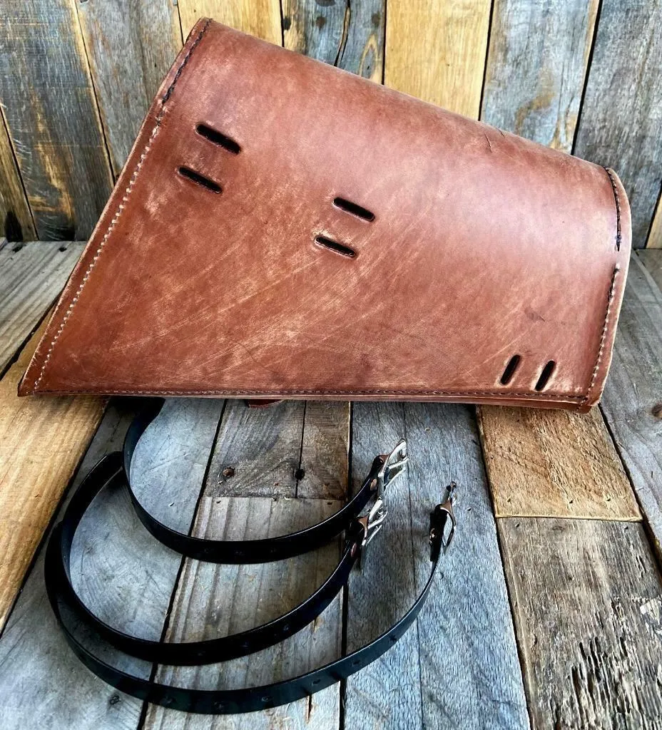 Sportster Saddle Bag Harley 2004-2022 Brown Dist Leather Chopper Made In USA MRC