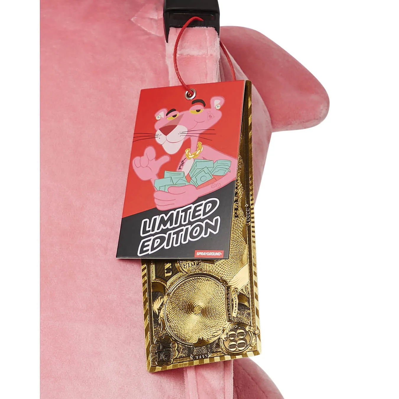 Sprayground Pink Panther Up To No Good Teddy (Money)Bear Backpack Pink