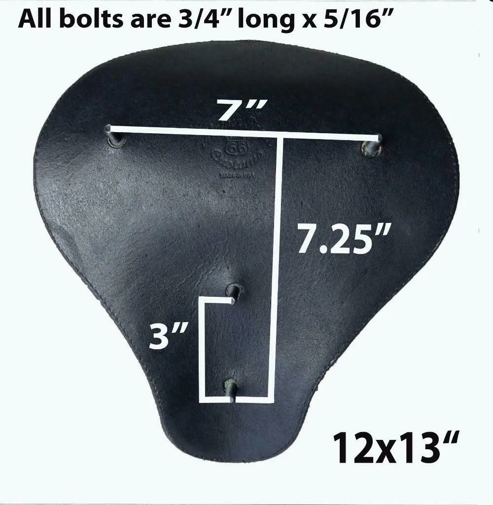 Spring Seat Chopper Bobber Harley Sportster Honda Yamaha 12x13 Blk Dist Leather