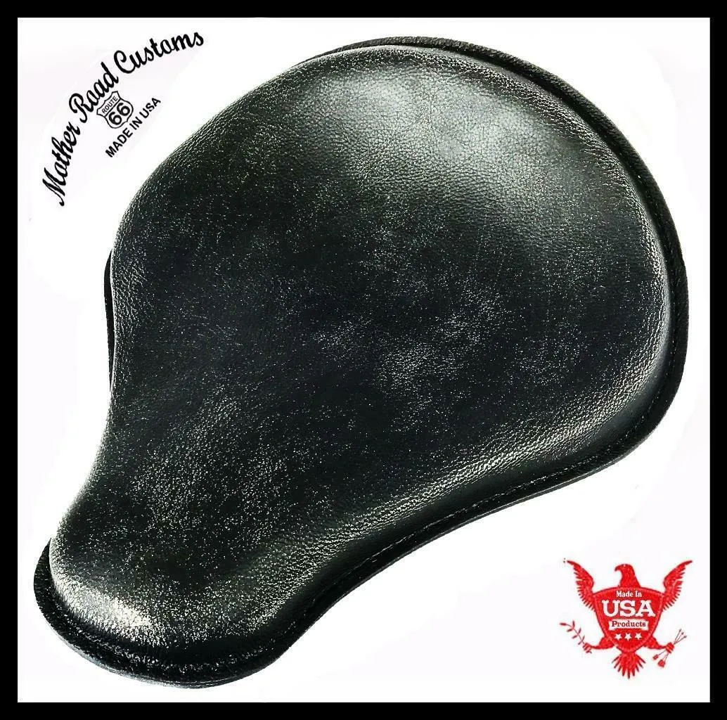 Spring Seat Chopper Bobber Harley Sportster Honda Yamaha 12x13 Blk Dist Leather