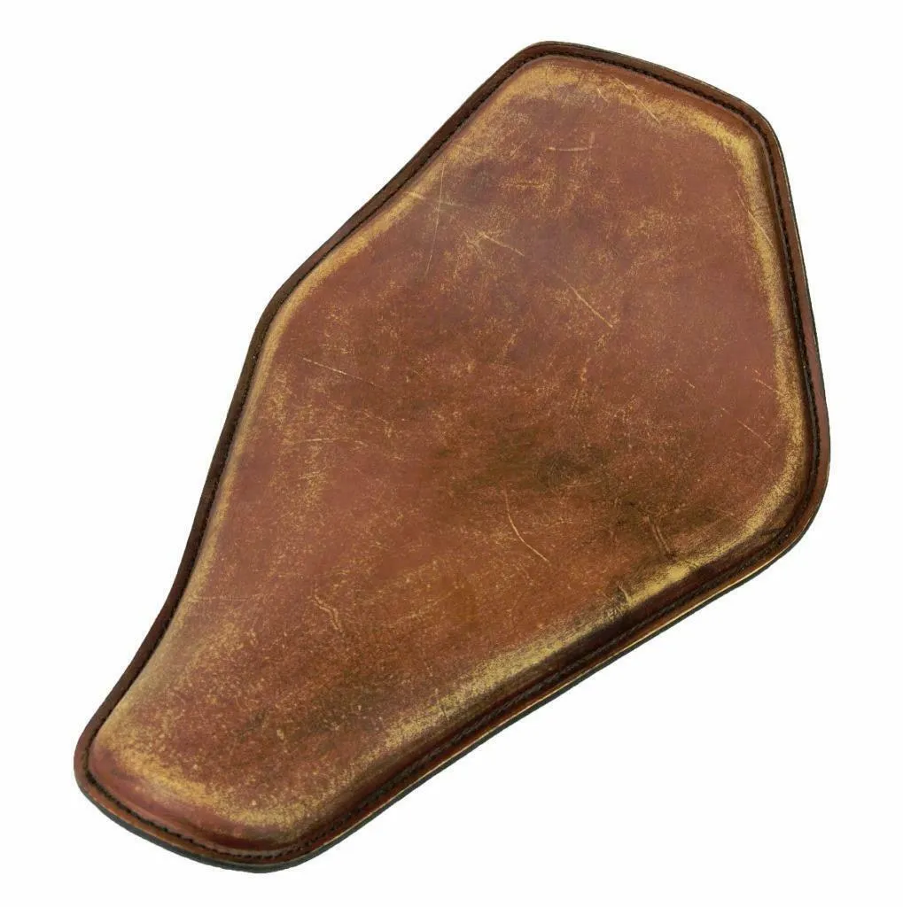 Spring Solo Seat Chopper Bobber Harley Softail 11x16 Brn Dist Snub Nose Leather