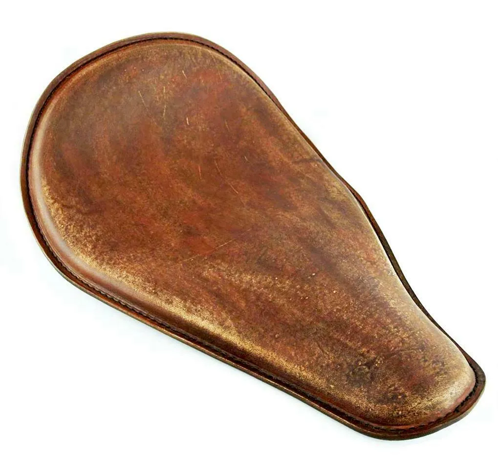Spring Solo Seat Chopper Bobber Harley Softail 11x16 Brown Distressed Leather