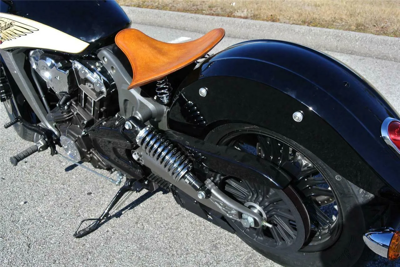 Spring Solo Seat Chopper Bobber Harley Sportster 15x14" Tractor Black Ds Leather