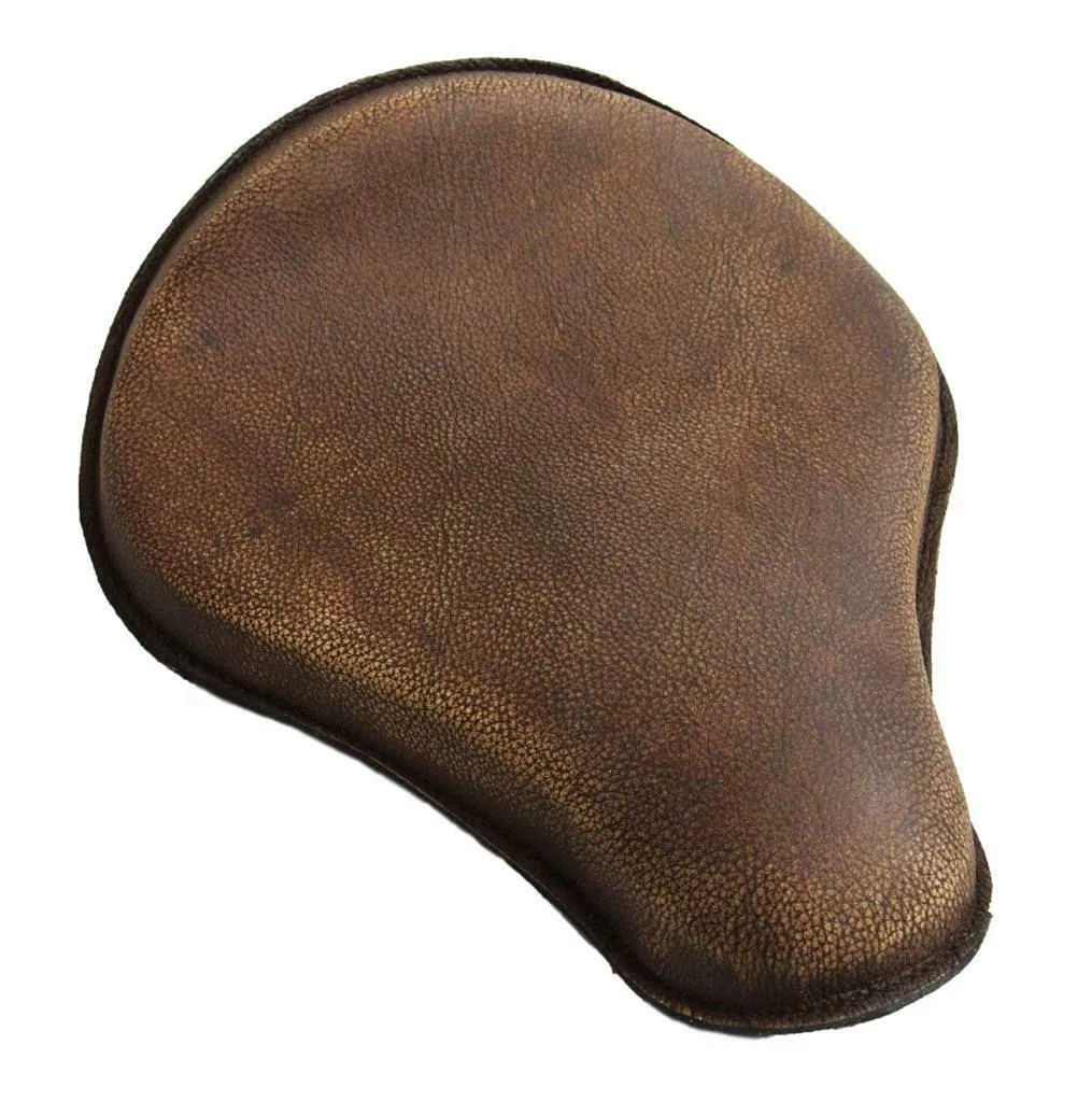 Spring Solo Seat Chopper Bobber Harley Sportster Honda 12x13" Brown Dis Leather