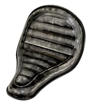 Spring Solo Seat Chopper Sporster Harley Bobbe 11x15" High Back BlkDist Leather