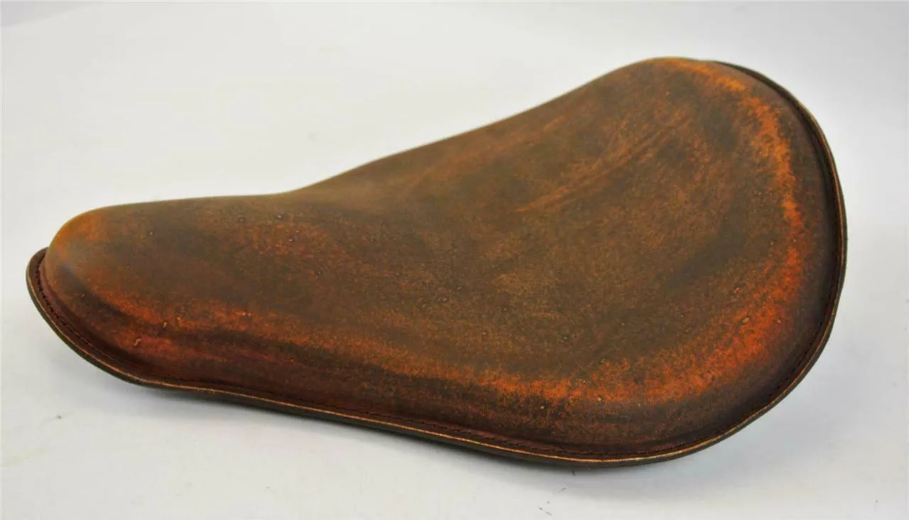 Spring Solo Seat Chopper Sportster Harley 12x13x1" 201 Brn Dist Leather