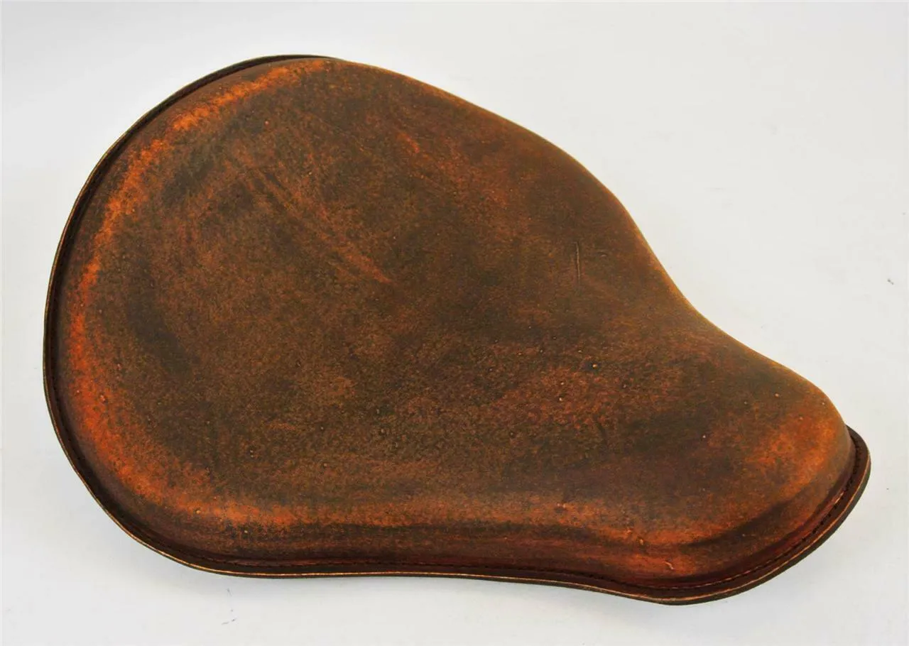 Spring Solo Seat Chopper Sportster Harley 12x13x1" 201 Brn Dist Leather