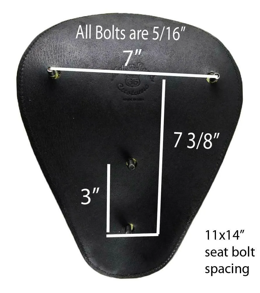 Spring Solo Seat Chopper Sportster Harley Chopper Honda 11x14" Brown Dist Leather