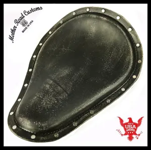 Spring Solo Seat Harley Sportster Chopper 12x15 BlkDist Leather Stainless Rivets